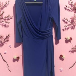 Lauren Ralph Lauren Royal Blue Long Sleeve Dress